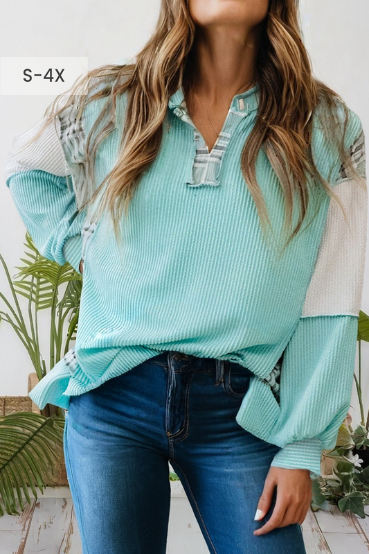 Corded Color Block Top