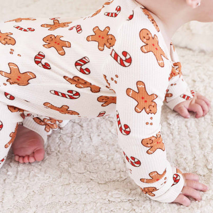 Sleigh Ride Sweets Bamboo Waffle Convertible Zip Romper