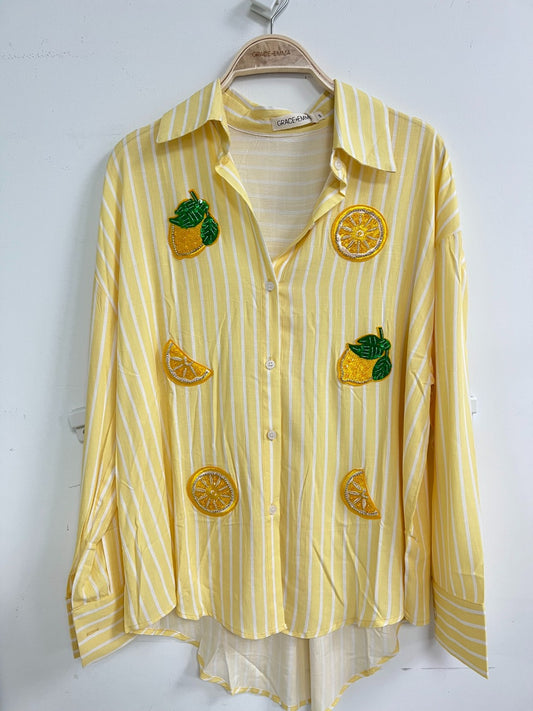 Kathryn Lemon Striped Top