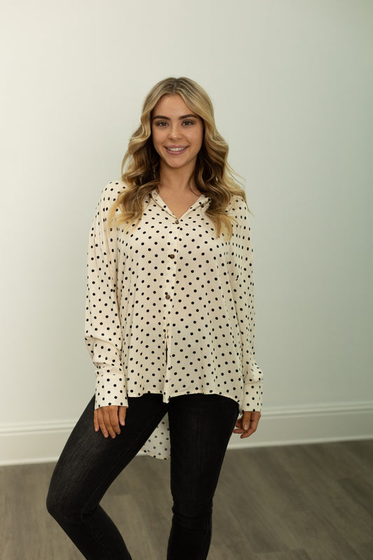Kathryn Button Up - Polka-Dot