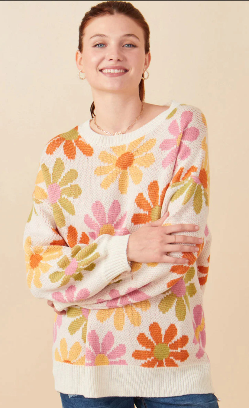 Retro Daisy Sweater