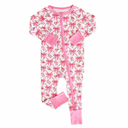 Bow Besties Bamboo Zip Romper