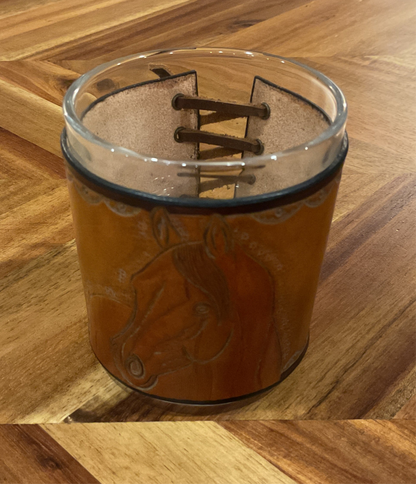 Leather Wrapped Bourbon Glasses