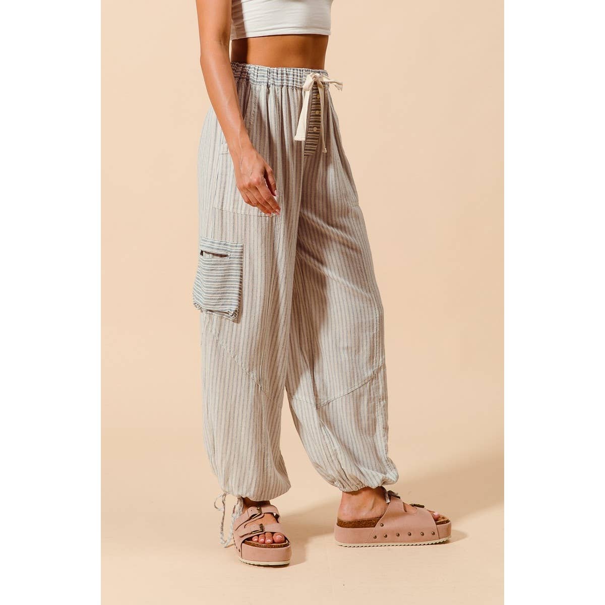 Vintage Striped Linen Pants