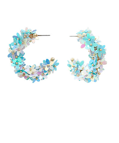 Iridescent Flower Hoops