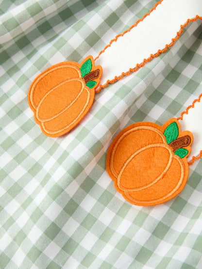 Pumpkin Plaid Smocked Dress