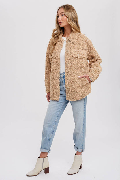 Boucle Woven Jacket / Latte