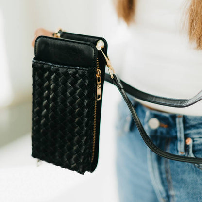 Woven Double Duty Phone Bag : Woven Black