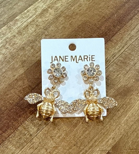 Gold Bee Earrings