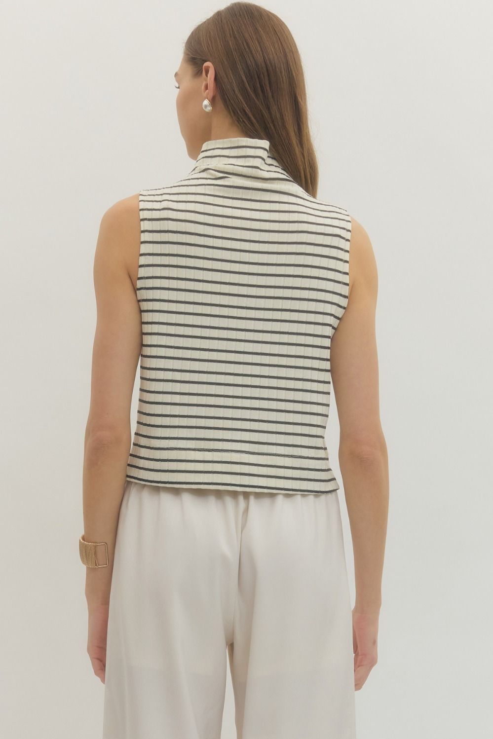Striped Mock Neck Tank