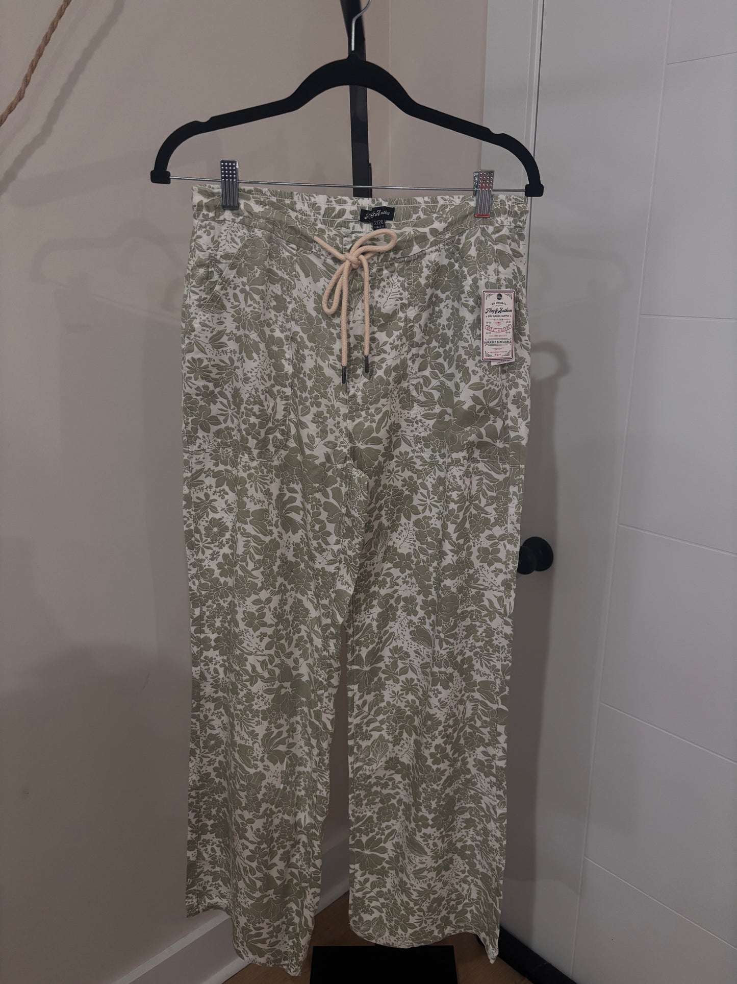 Sage Floral Drawstring Pants