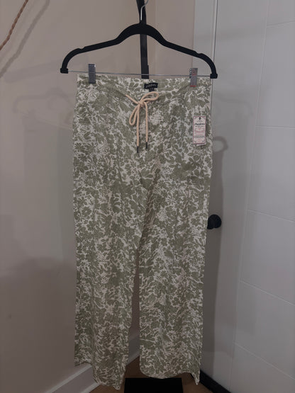 Sage Floral Drawstring Pants