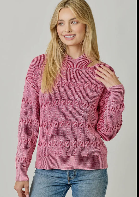 Pink Cutie Cut Out Sweater