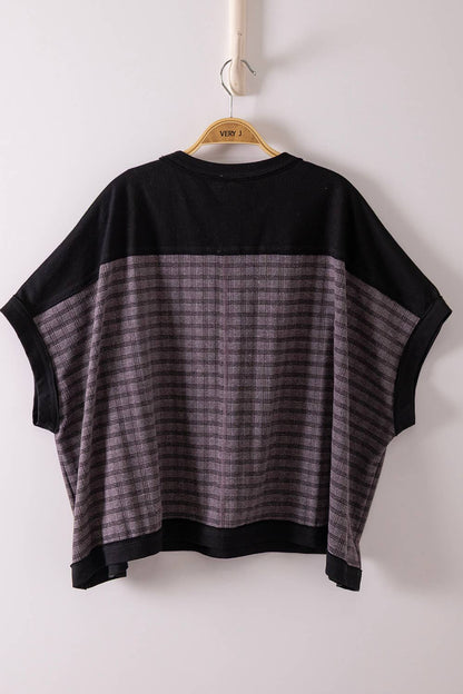Dolman Sleeve Textured Knit Top- Plus