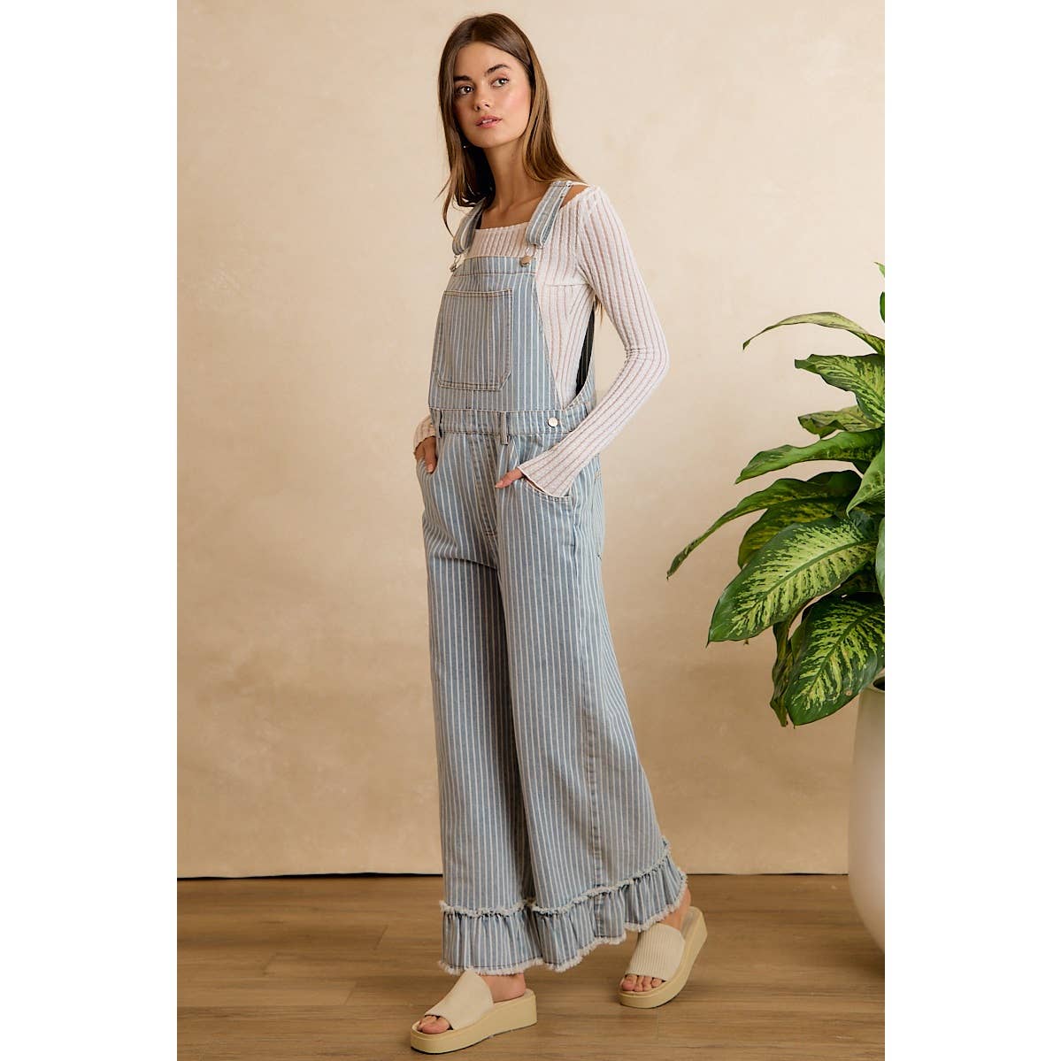 Make A Statement Ruffle Hem Overall