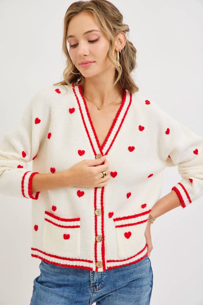 Sweet Valentine Heart Cardigan