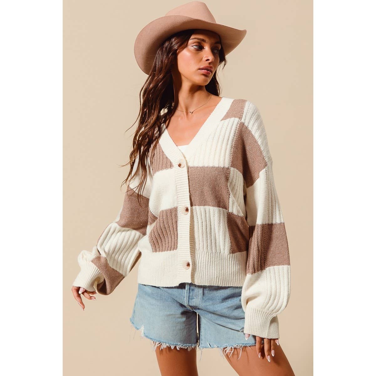 Cozy Checkered Cardi