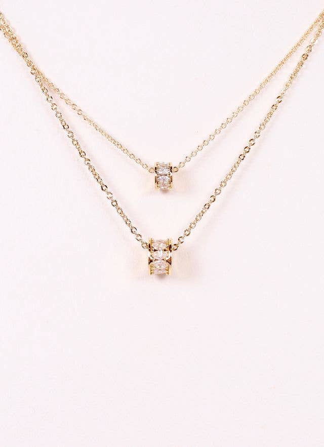 Chastain CZ Accents Necklace GOLD: Default