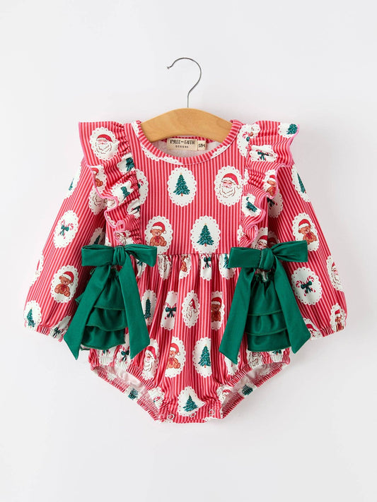 Christmas Ruffle Bubble Romper