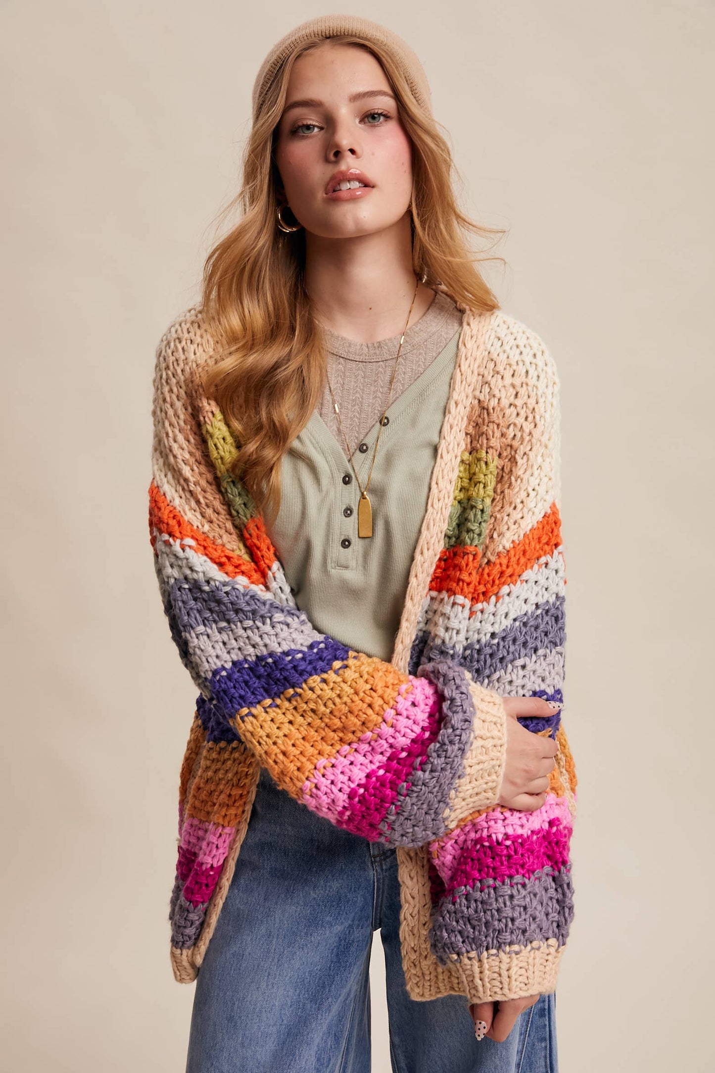 Rainbow Crochet Cardigan