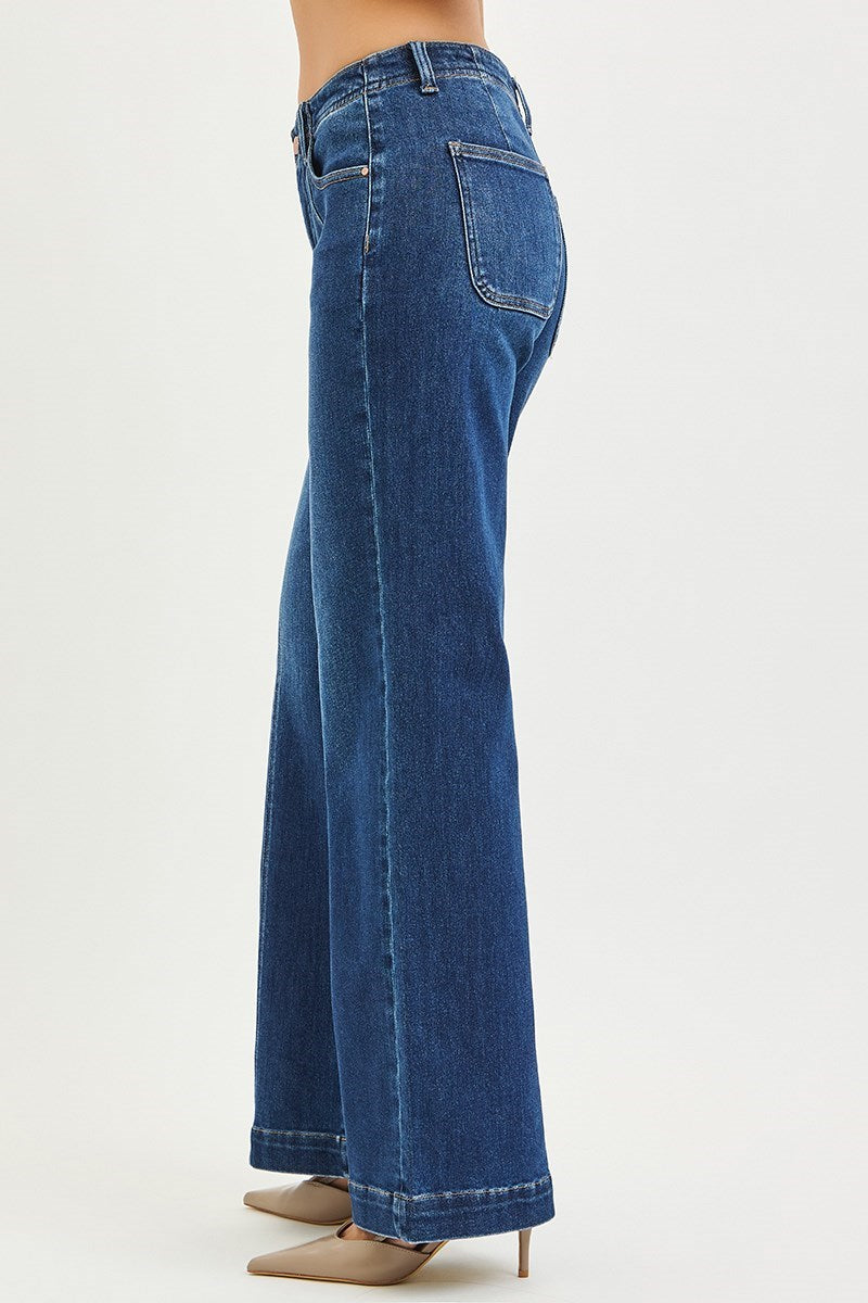 Marie Wide Leg Front Seam Denim