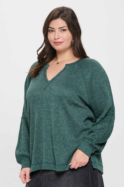 Raglan Knit Top PLUS : Hunter Green