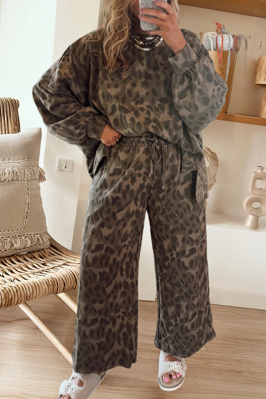 Leopard Pullover/Pant Set