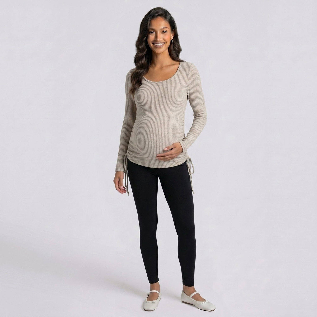Maternity Ribbed Long Sleeve Top