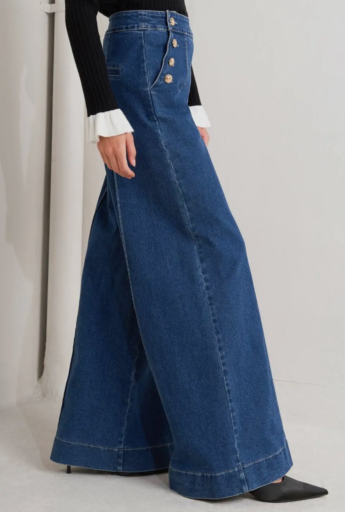 Indigo Seam Detail Denim