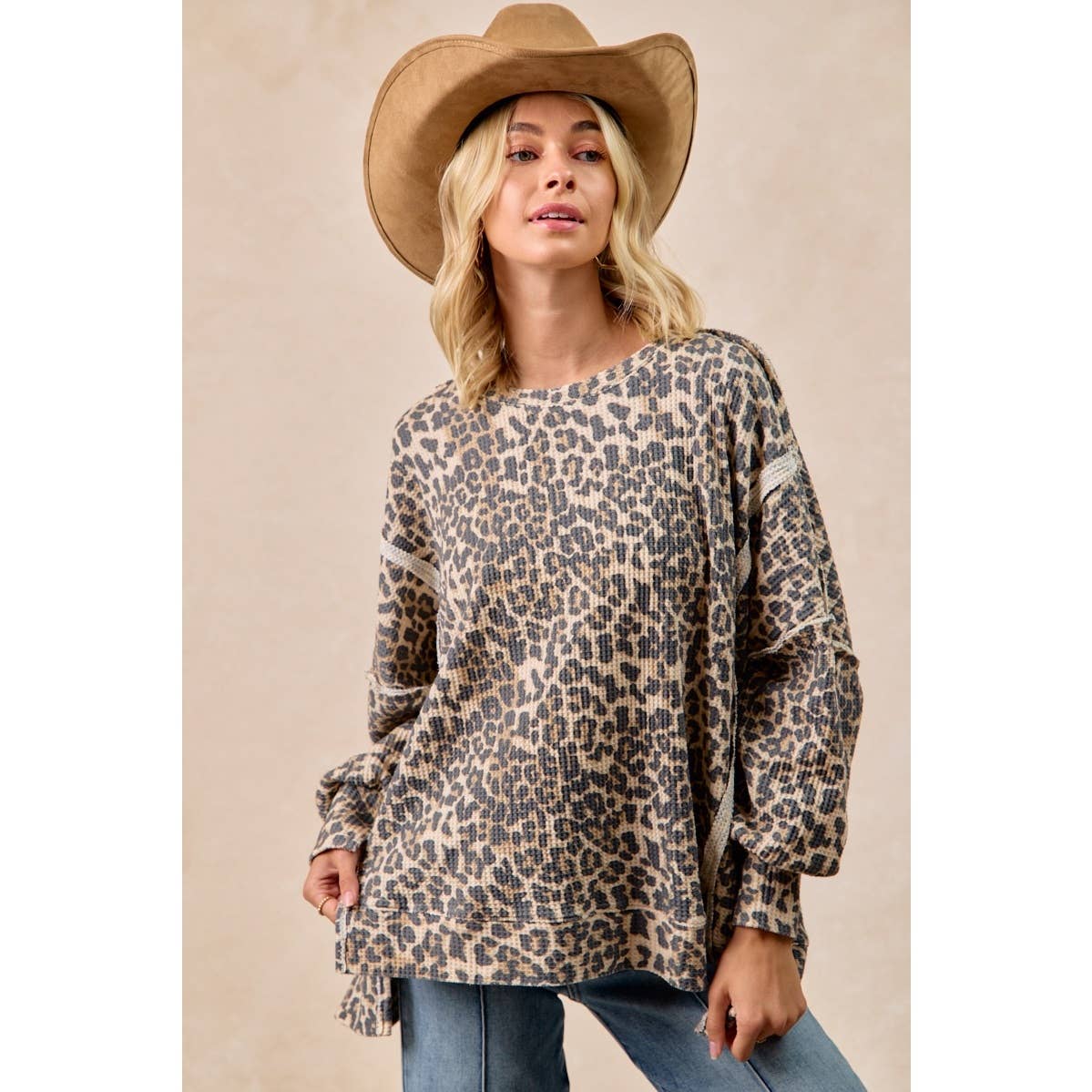 Leopard Thermal Oversized Top