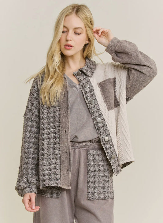 Tweed Sweater Detail Jacket