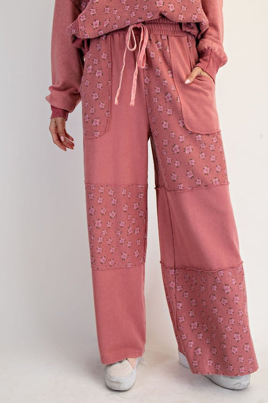 Pretty Little Roses Washed Terry Pants
