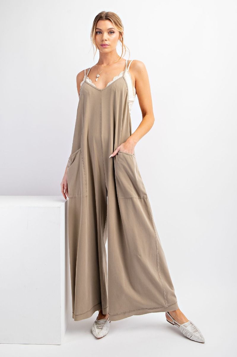 Ready To Lounge Jumpsuit : Light Mocha