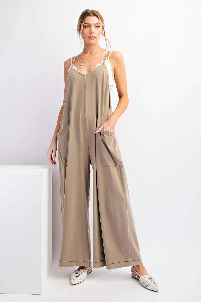 Ready To Lounge Jumpsuit : Light Mocha