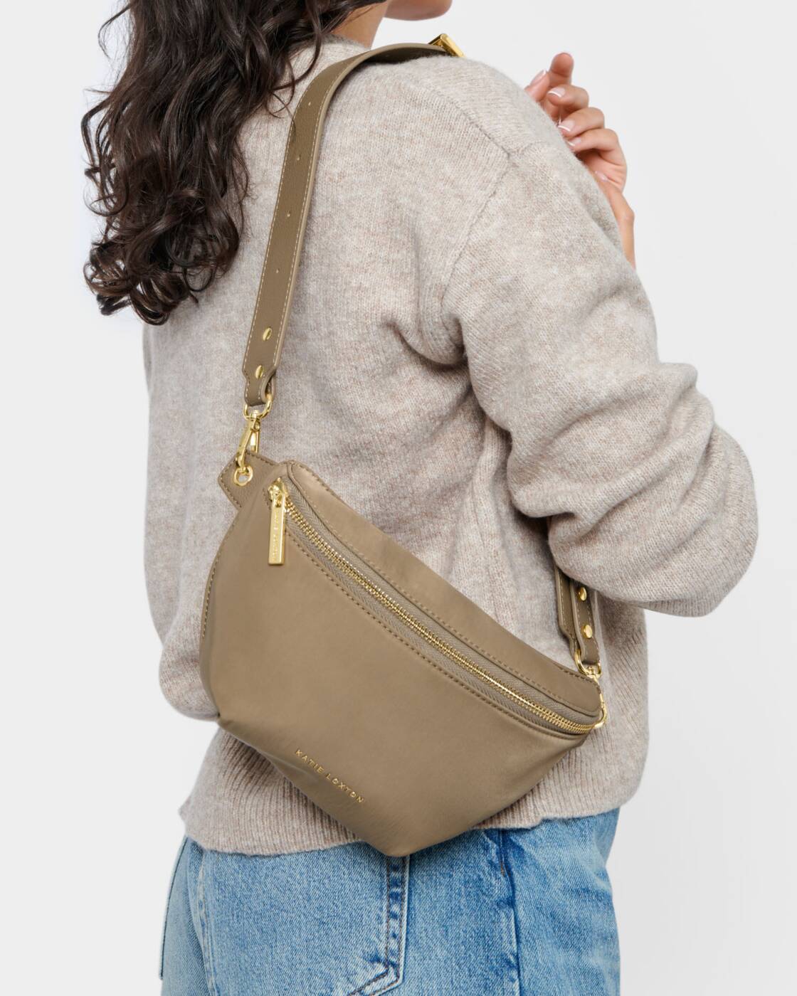 Nylon Luxe Belt Bag - Taupe