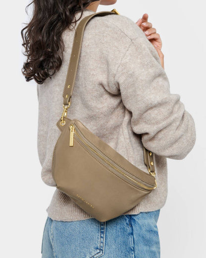 Nylon Luxe Belt Bag - Taupe