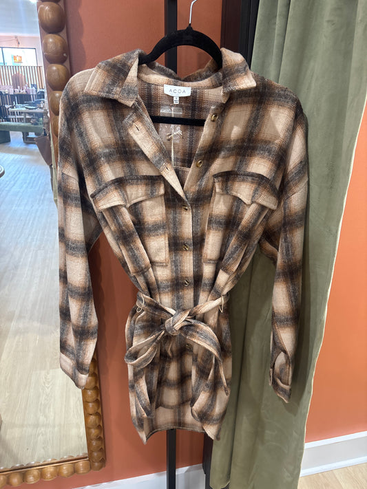Leila Plaid Shacket Dress