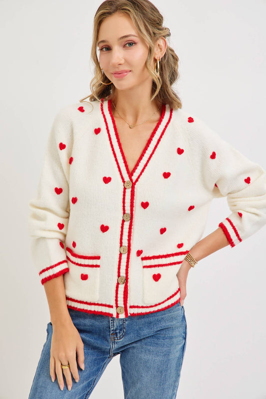 Sweet Valentine Heart Cardigan