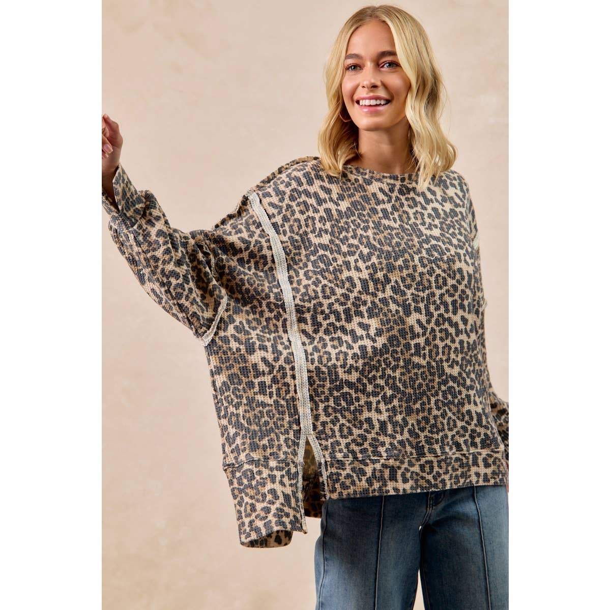 Leopard Thermal Oversized Top