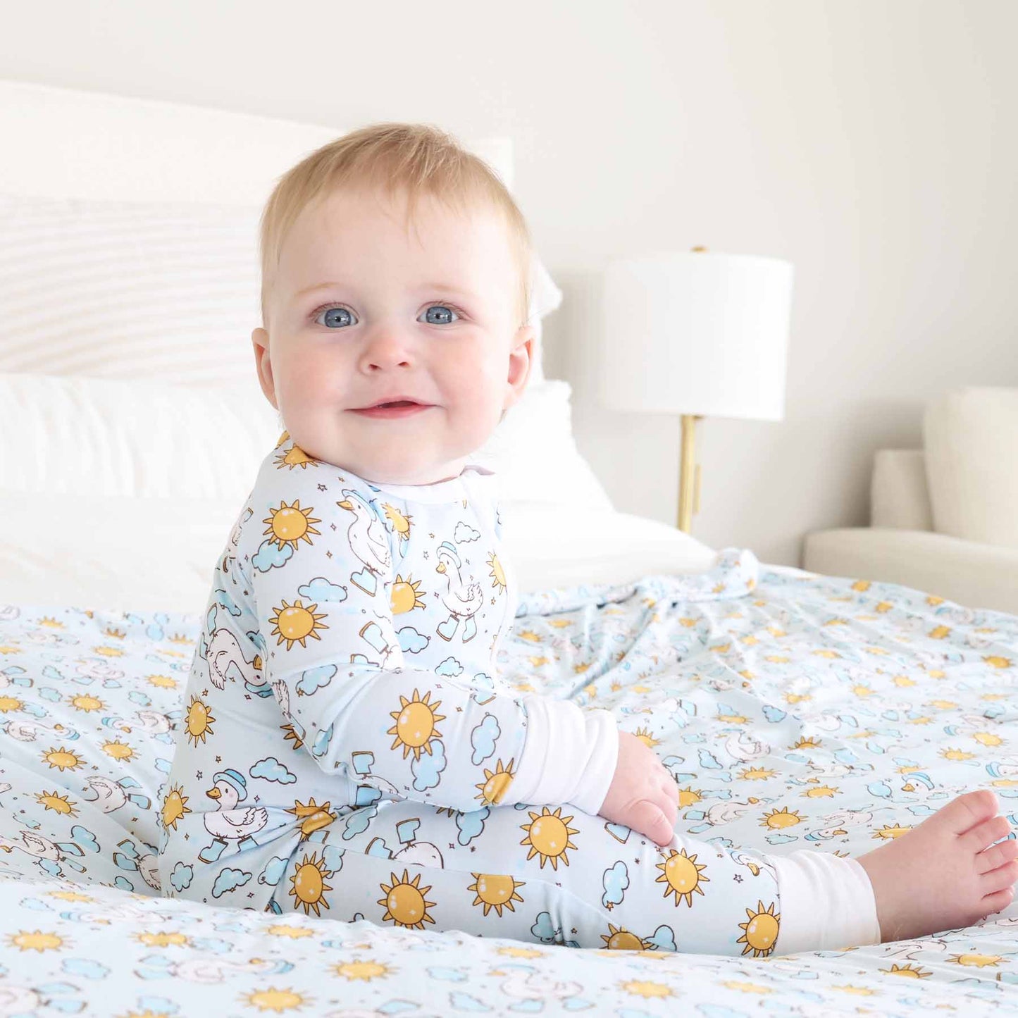 Silly Goose Convertible Zip Romper | Blue