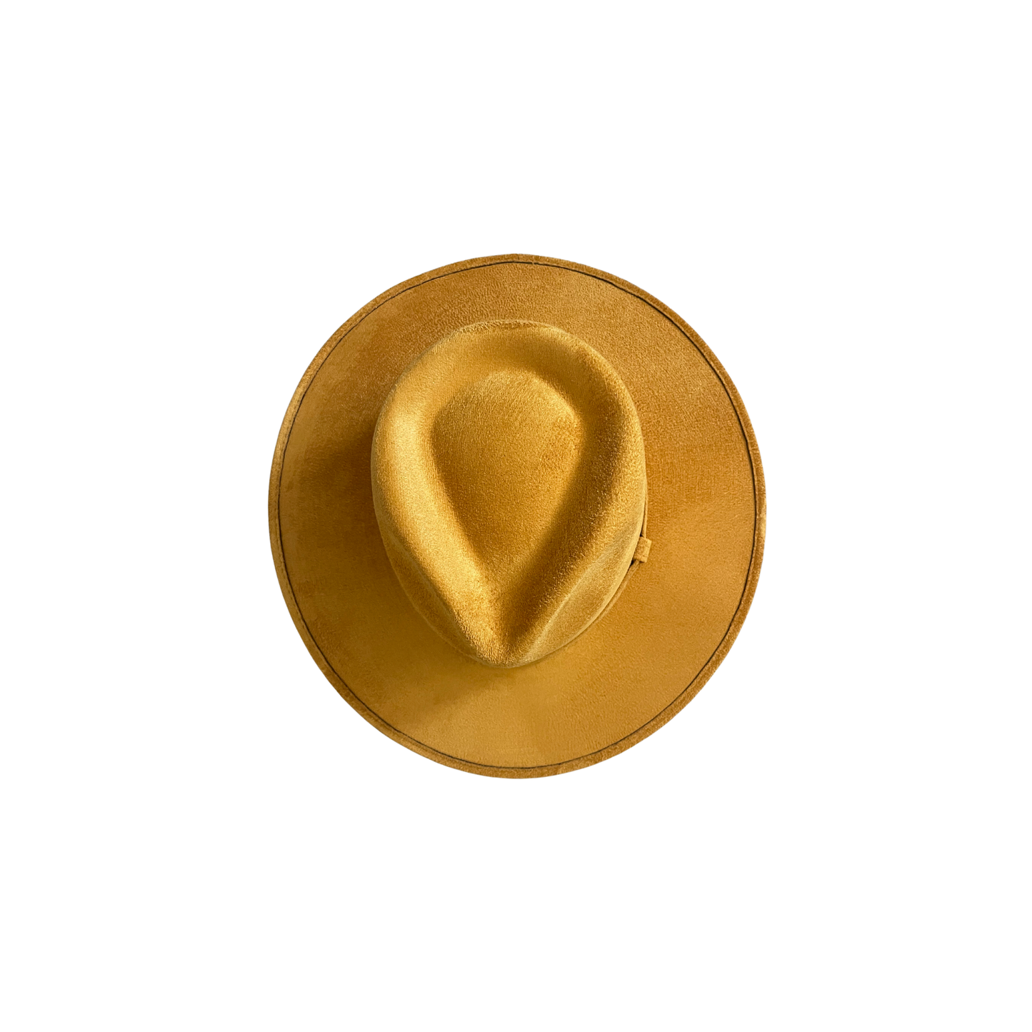 Vegan Suede Tear Drop Hat: Tobacco