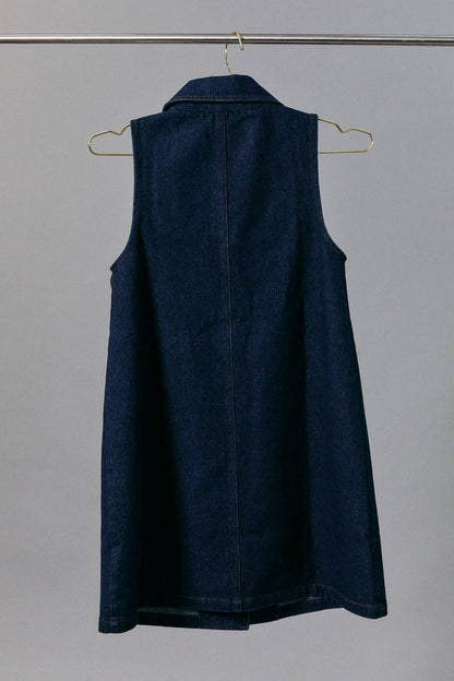Collared Dark Denim Dress