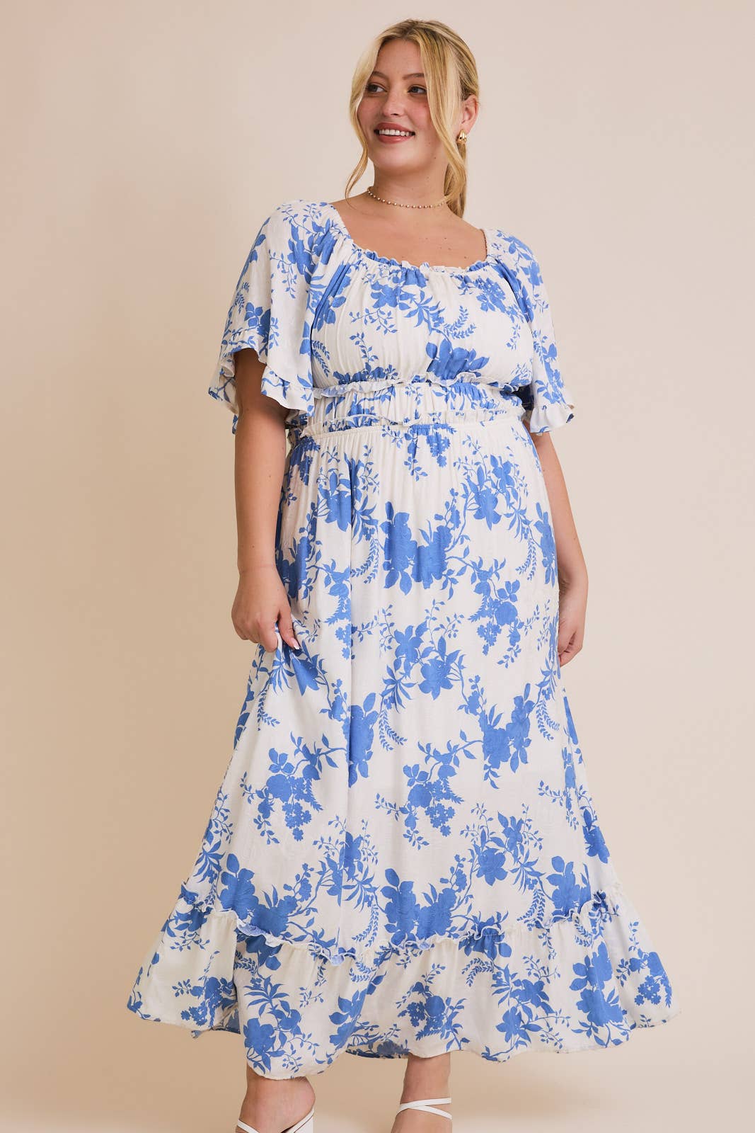 Plus Feeling Blue Floral Dress