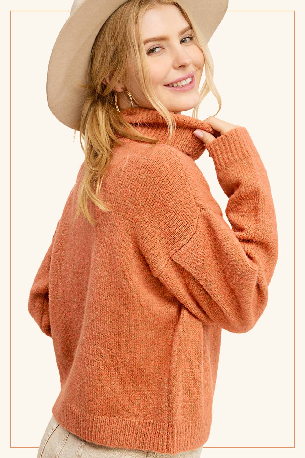 Hey Pumpkin Turtleneck Sweater : Orange