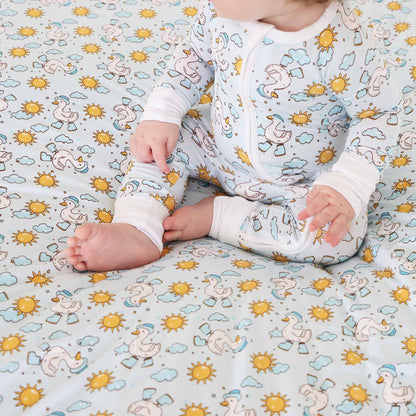 Silly Goose Convertible Zip Romper | Blue