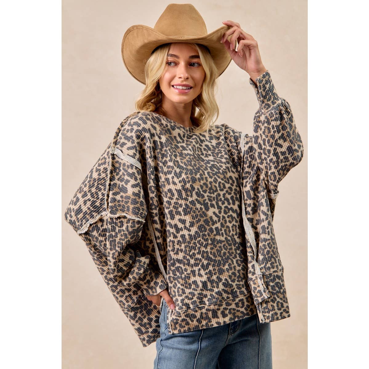 Leopard Thermal Oversized Top