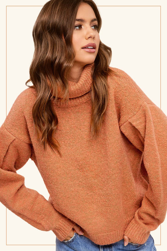 Hey Pumpkin Turtleneck Sweater : Orange