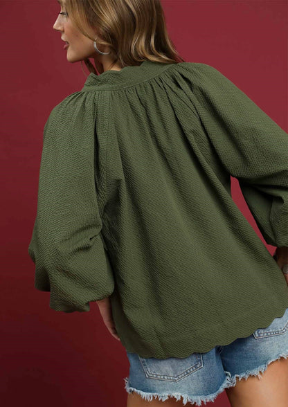 Fall Forward Textured Blouse