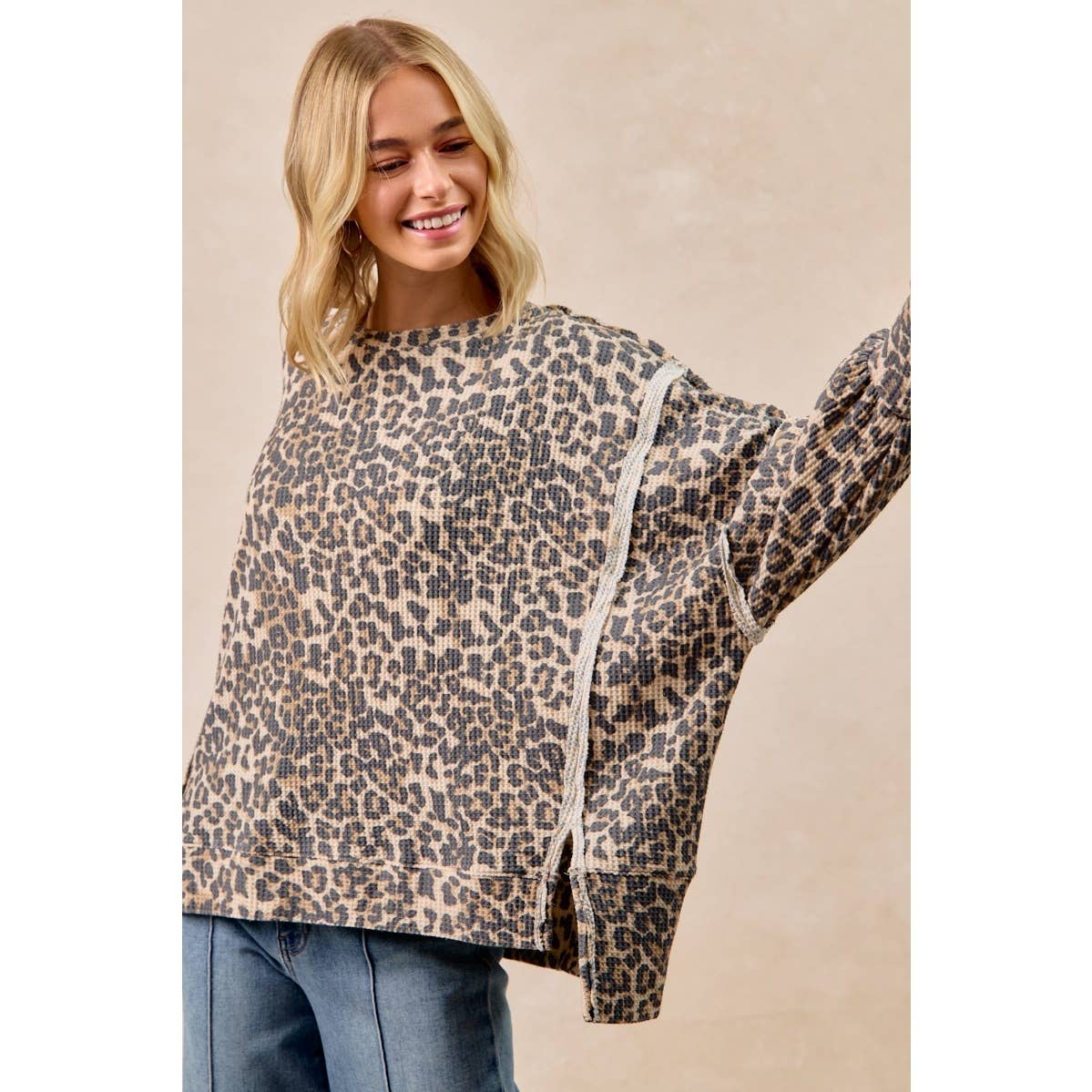 Leopard Thermal Oversized Top
