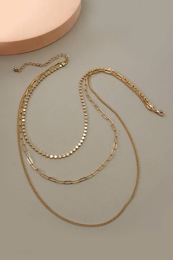 Coin Chain Layer Necklace : Silver